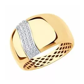 Кольцо из золота с фианитами