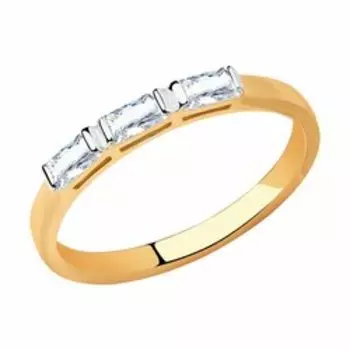 Золотое кольцо с фианитами