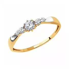 Золотое кольцо с фианитами