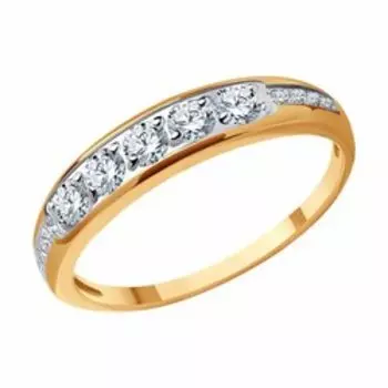 Золотое кольцо с фианитами