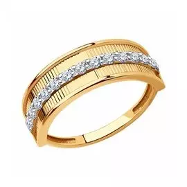 Золотое кольцо с фианитами