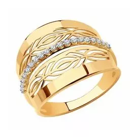 Золотое кольцо с фианитами