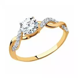 Золотое кольцо с фианитами