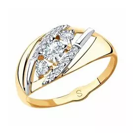 Золотое кольцо с фианитами