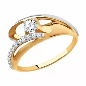 Золотое кольцо с фианитами