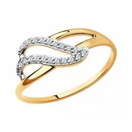 Золотое кольцо с фианитами