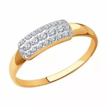 Кольцо из золота с фианитами