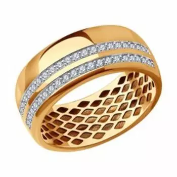 Золотое кольцо с фианитами