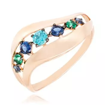 Золотое кольцо с фианитами