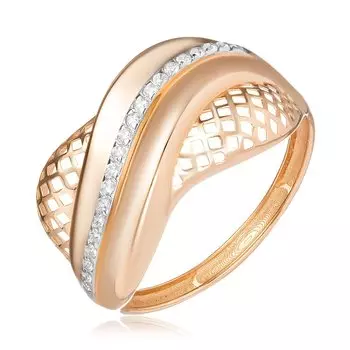 Золотое кольцо с фианитами