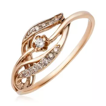 Золотое кольцо с фианитами