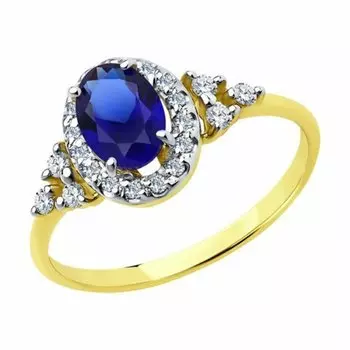 Золотое кольцо с фианитами