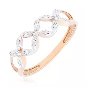 Золотое кольцо с фианитами