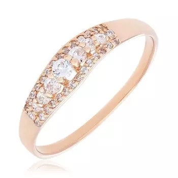 Золотое кольцо с фианитами