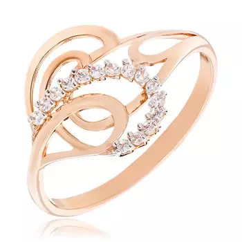 Золотое кольцо с фианитами