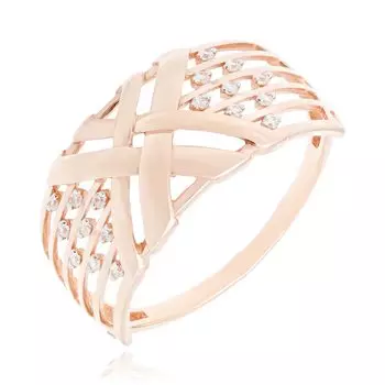 Золотое кольцо с фианитами