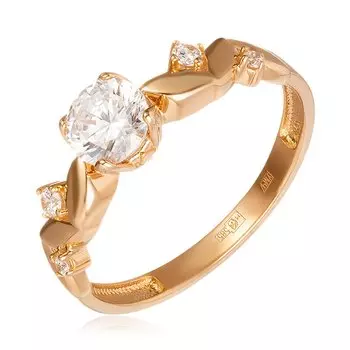 Золотое кольцо с фианитами