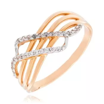 Золотое кольцо с фианитами