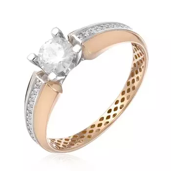 Золотое кольцо с фианитами