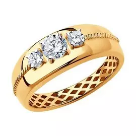 Золотое кольцо с фианитами