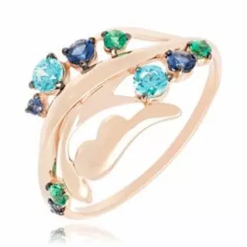 Золотое кольцо с фианитами