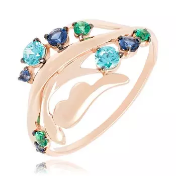 Золотое кольцо с фианитами