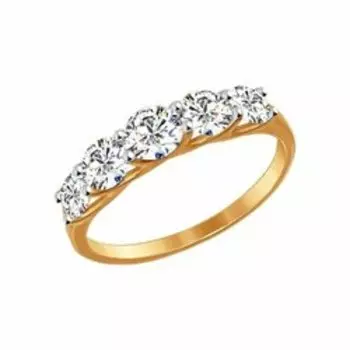 Кольцо из золота с фианитами