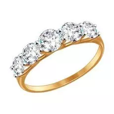 Золотое кольцо с фианитами