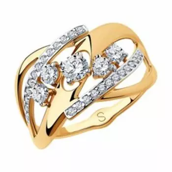 Золотое кольцо с фианитами