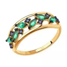 Золотое кольцо с фианитами