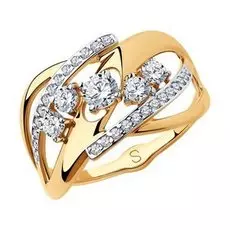 Золотое кольцо с фианитами