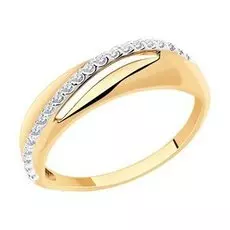 Золотое кольцо с фианитами