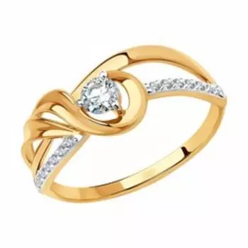 Золотое кольцо с фианитами