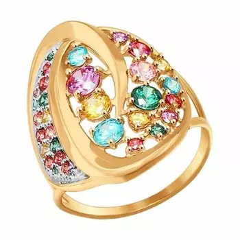 Золотое кольцо с фианитами