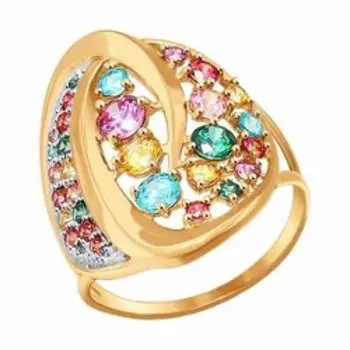 Золотое кольцо с фианитами