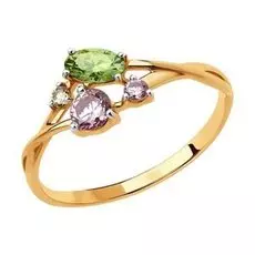 Золотое кольцо с фианитами