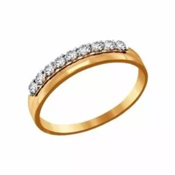 Кольцо из золота с фианитами