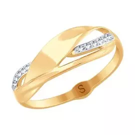 Золотое кольцо с фианитами