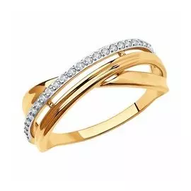 Кольцо из золота с фианитами