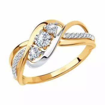 Золотое кольцо с фианитами