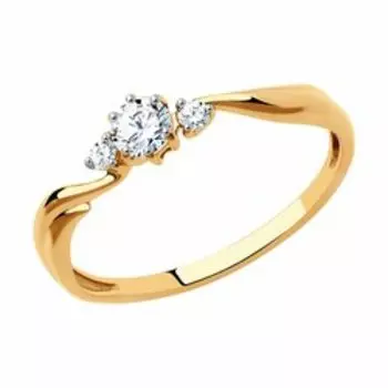 Золотое кольцо с фианитами