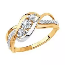 Золотое кольцо с фианитами