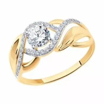 Кольцо из золота с фианитами