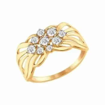 Золотое кольцо с фианитами