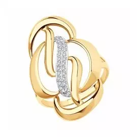 Золотое кольцо с фианитами