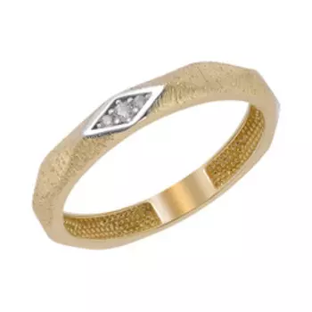 Золотое кольцо с фианитами и матированием