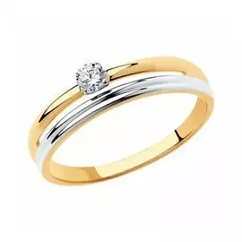 Золотое кольцо с фианитом