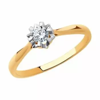 Золотое кольцо с фианитом