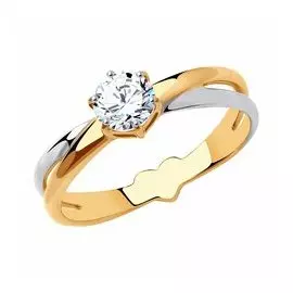 Золотое кольцо с фианитом