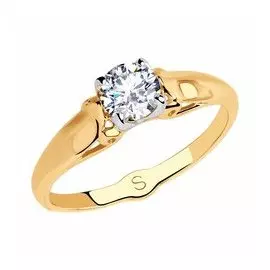 Золотое кольцо с фианитом